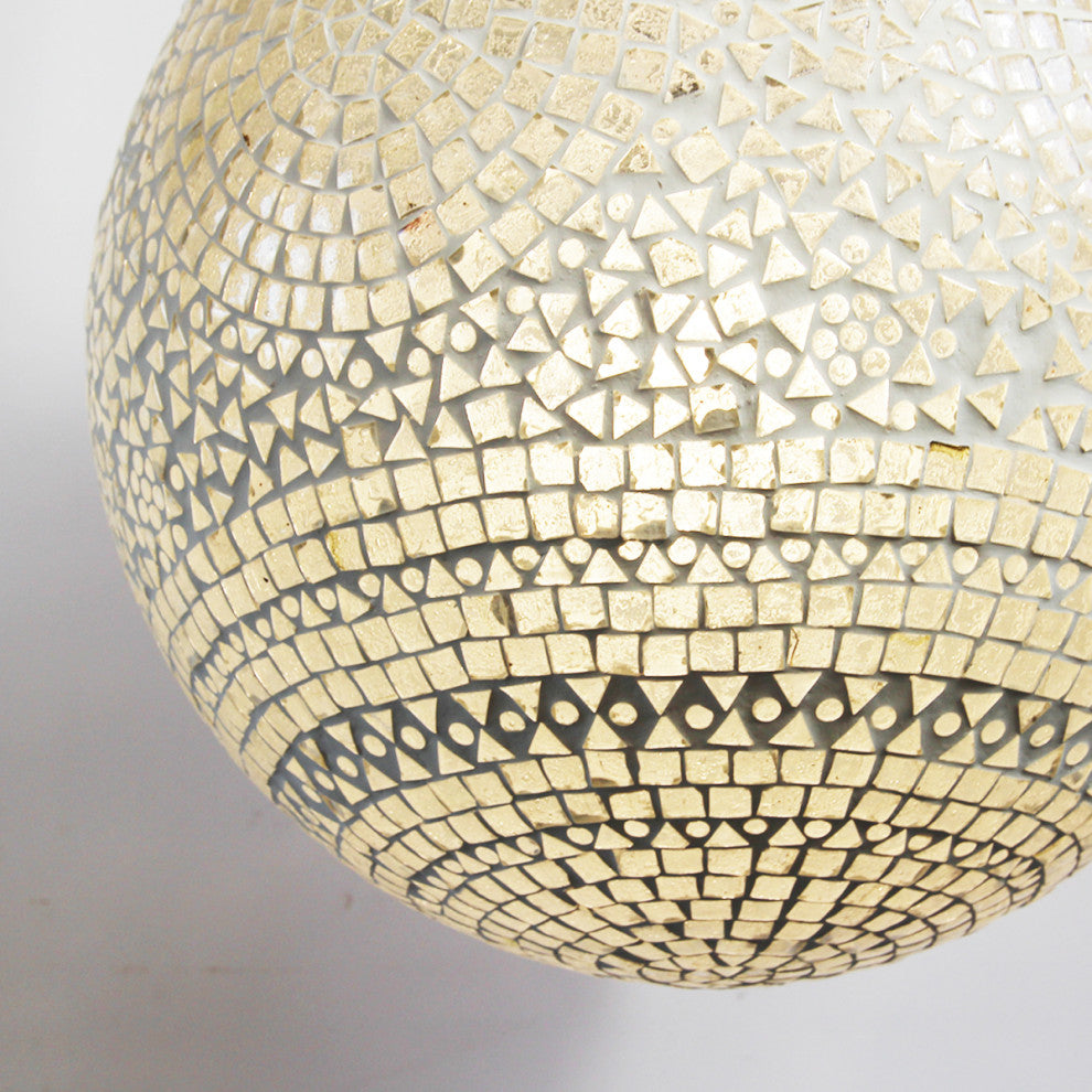 White Mosaic Globe Lantern