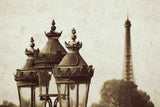 "Lamps and Eiffel Tower" Painting Print on Wrapped Canvas