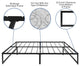14" Metal Platform Bed Frame, 12" Pocket Spring Mattress & Memory Foam Topper, Black, King