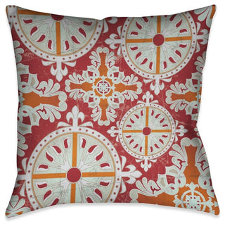 Laural Home Medieval Persimmon I Outdoor Decorative Pillow, 20"x20"