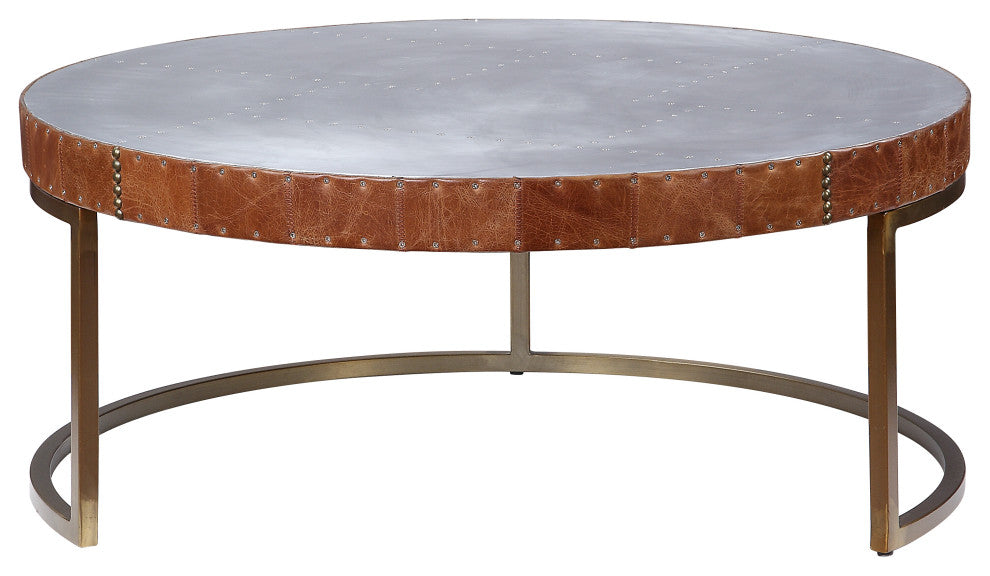 ACME Tamas Coffee Table, Aluminum and Cocoa