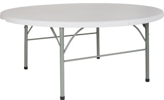 72'' Round Bi-Fold Granite White Plastic Folding Table