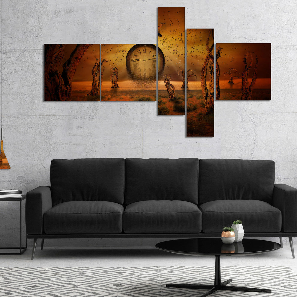 End of Time, Abstract Canvas art print, 60"x32", 5 panels