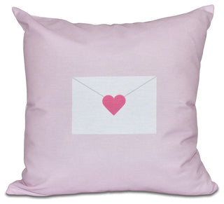 Valentine Print Pillow, Pale Pink, 18"x18"