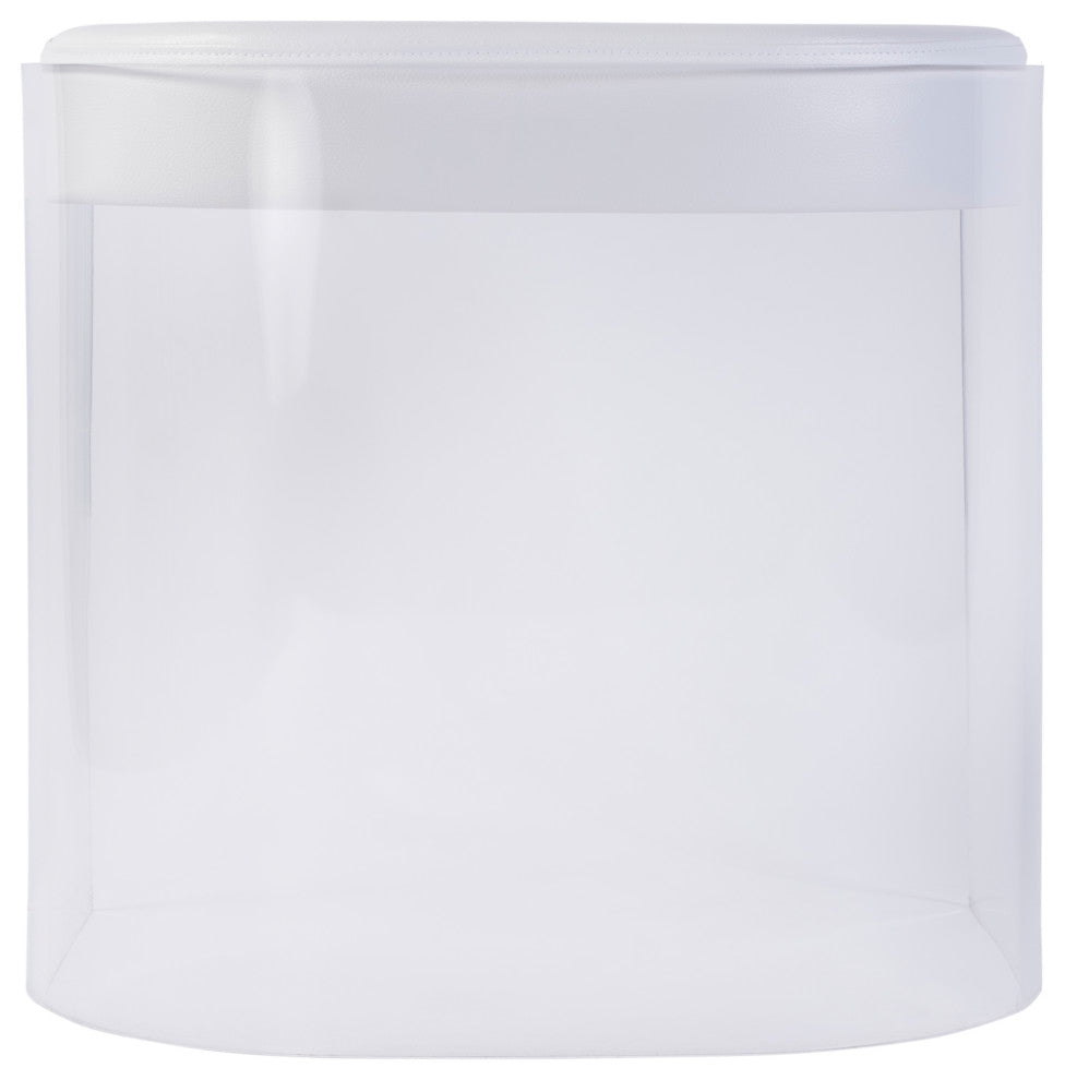 Solara 20" Seat Height Acrylic, Upholstered Accent Stool