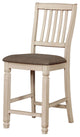 Transitional Style Solid Wood Side Chair with Fabric Upholstered Seat, Pack of 2