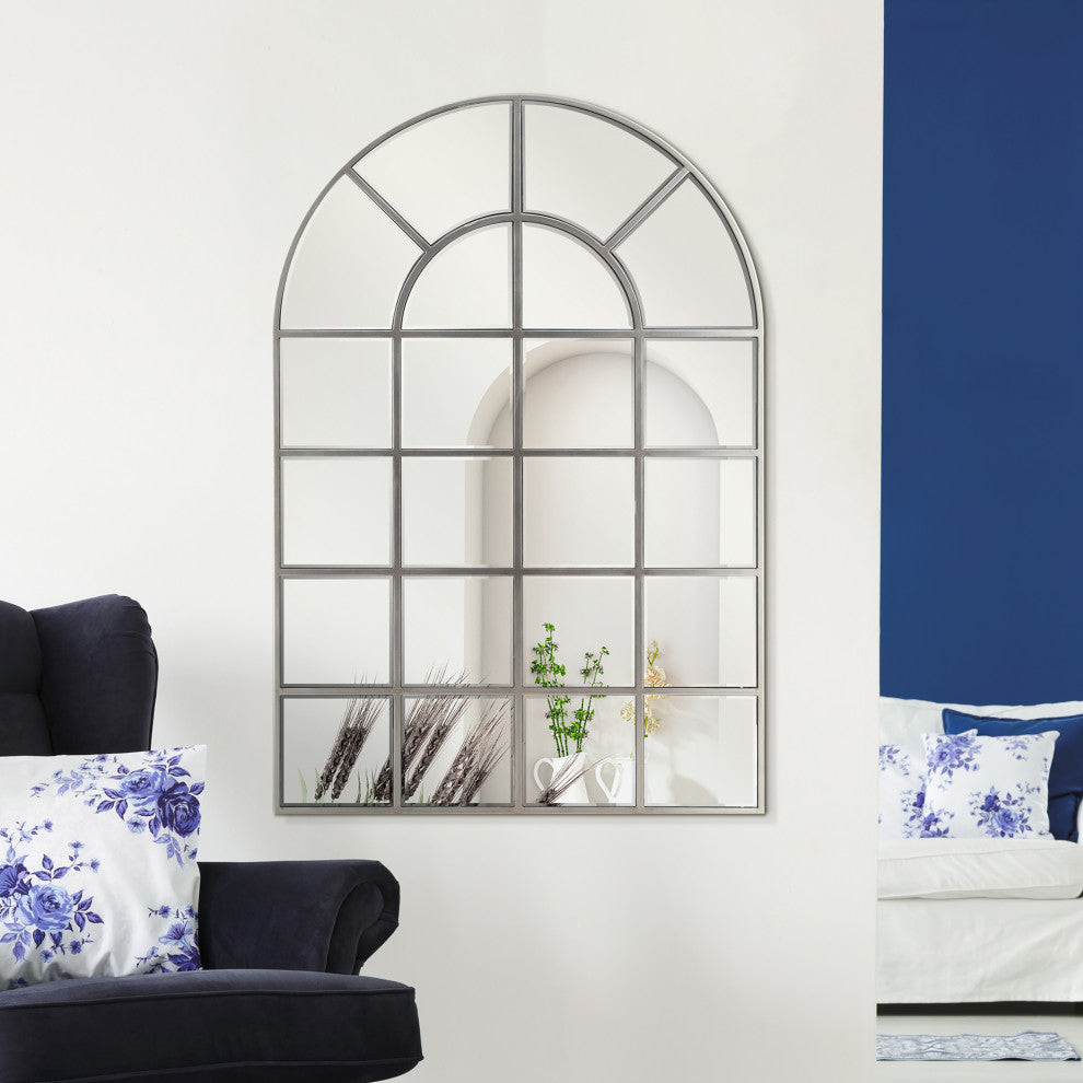 Beveled Arch Window Wall Mirror, 0.25" Beveled Edge, 44"x30" Bathroom Mirror