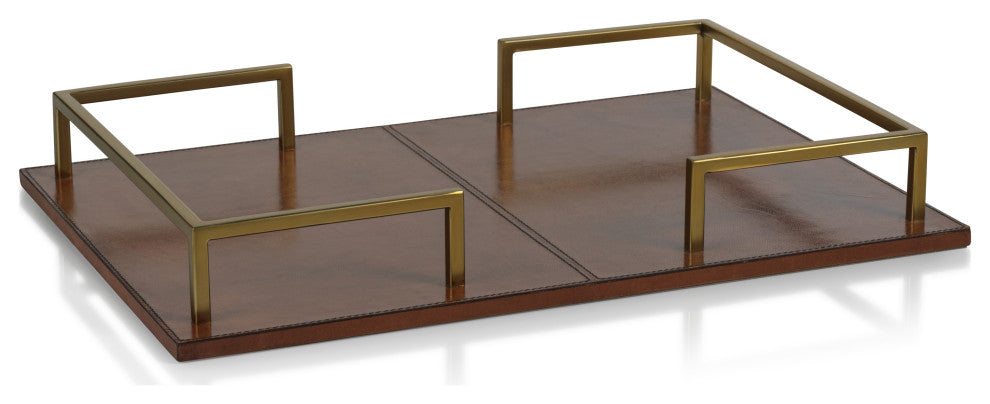 Chadwell 22" Long Leather Bar Tray