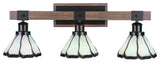 Tacoma 3-Light Bath Bar, Pearl & Black Flair Art