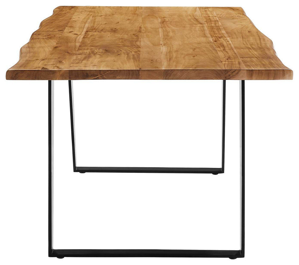 Viggo 60" Live Edge Acacia Wood Acacia Wood Dining Table - Black Natural