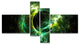 Green Sparkling Lightning, Abstract Canvas art print, 60"x32", 4 panels