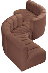 Arc Vegan Leather Upholstered 6-Pc. Facing Modular Sectional, Cognac