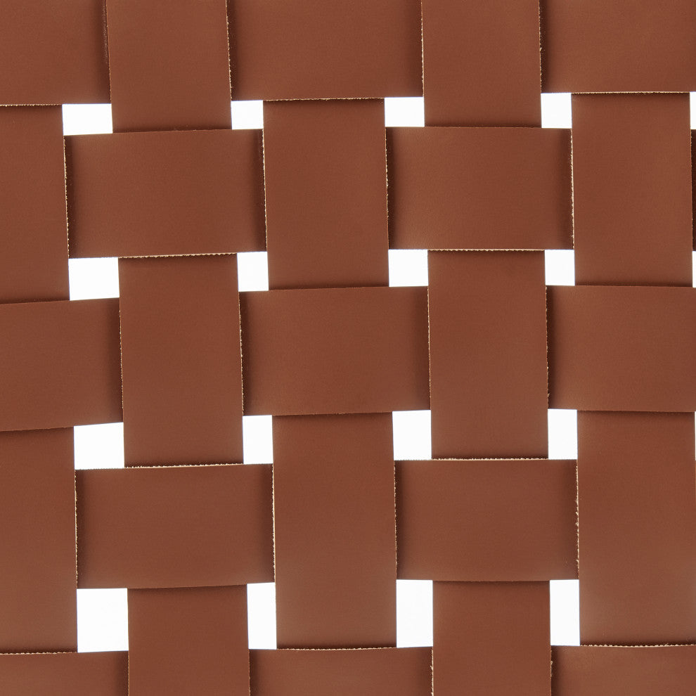 Marco PU Backless Counter Stool, Ochre Brown/Medium Brown