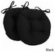 16" Solid Twill Round Tufted Chair Cushions, Set of 2, Black