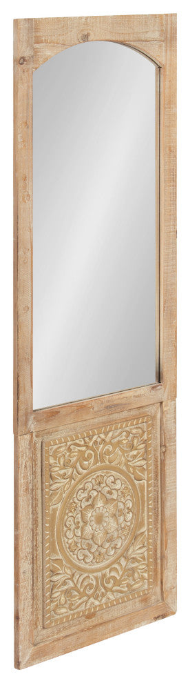 Moynihan Wooden Panel Mirror, Rustic Brown 18x55