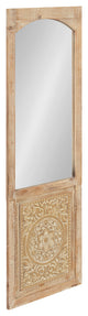 Moynihan Wooden Panel Mirror, Rustic Brown 18x55