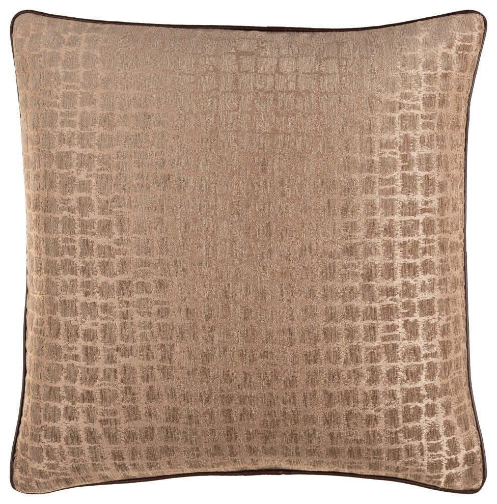 Surya Tambi Light Beige Pillow Shell With Polyester Insert 18"H X 18"W