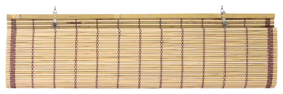 Burnt Bamboo Cordless Window Shade, Tortoise, 60" W