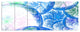 Blue White Dramatic Clouds, Abstract Canvas Wall Art, 70"x28", 6 Panels