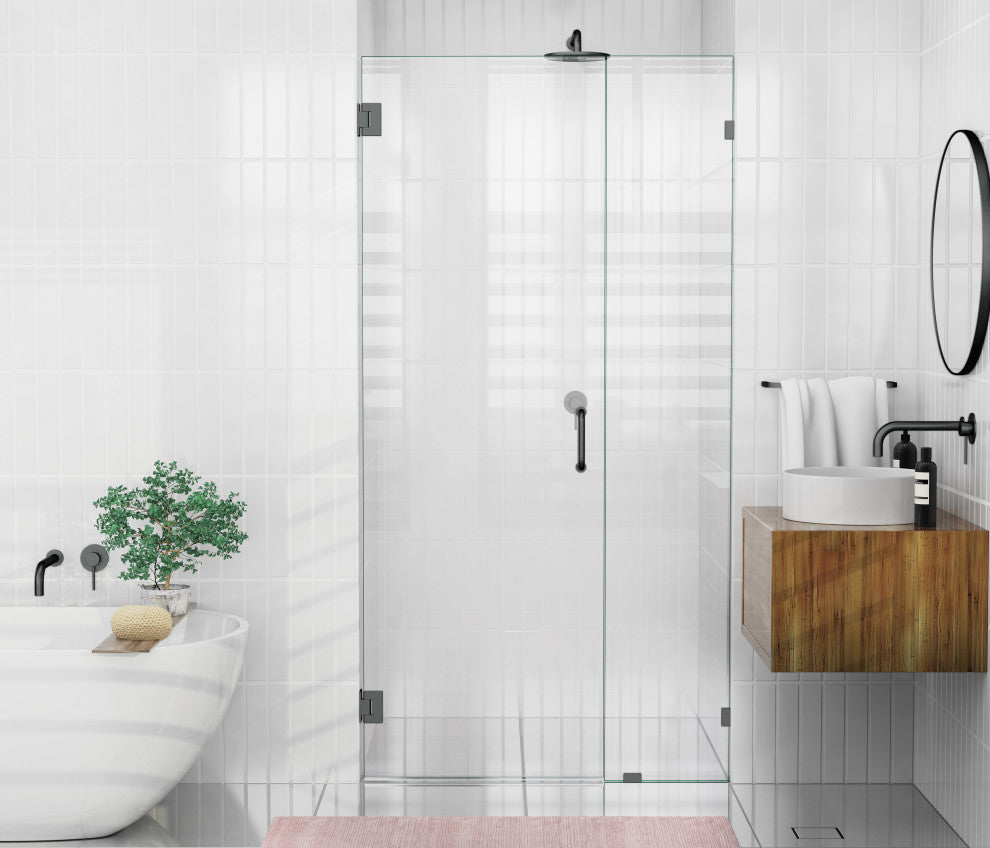 78"x44.25" Frameless Shower Door Wall Hinge, Oil Rubbed Bronze