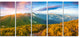 Bright Sunrise in Carpathian Mountains, Landscape Canvas Art, 60"x28", 5 Panels