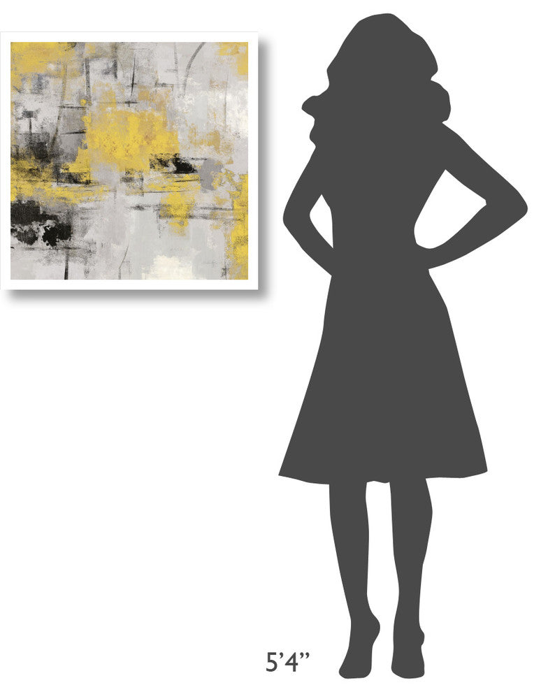 "Stone Gardens III Yellow" Digital Paper Print by Silvia Vassileva, 26"x26"