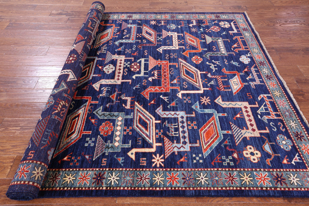 6' 0" X 9' 0" Hand Knotted Persian Fine Serapi Rug - Q12448