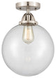 Beacon Semi-Flush Mount, Brushed Satin Nickel, Clear, Clear