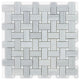 Marmara and Dolomiti Polished 1x2 Basket Weave Marble Mosaic