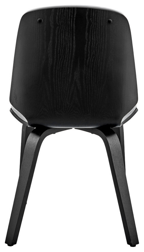 Brinley Gray Faux Leather and Black Wood Dining Room Accent Chair