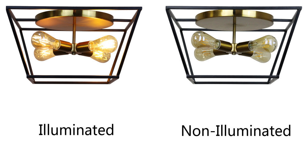 CHLOE Lighting CH6H302TT18-CF4 Farmhouse-Style Two-Toned 4 Light Ceiling Fixture