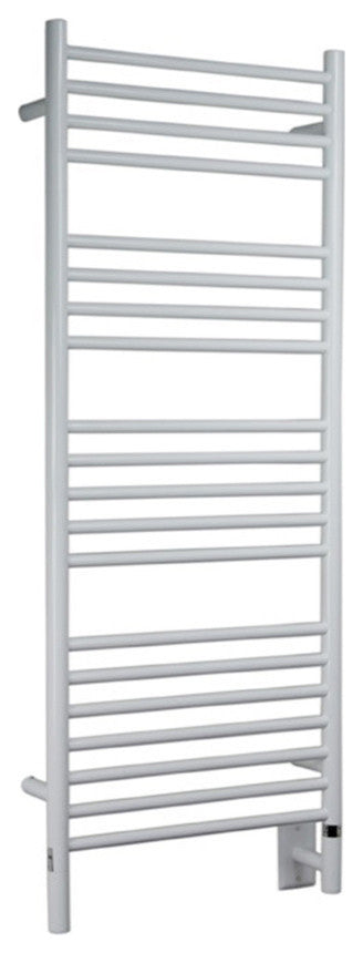 Jeeves Model D-Straight 20-Bar Hardwired Electric Towel Warmer, White