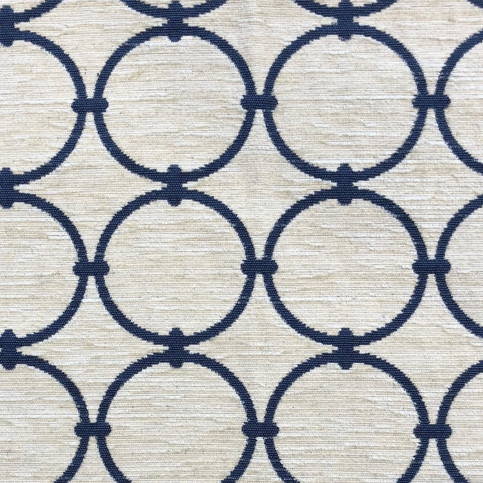 Object Lens Blue and Beige Luxury Throw Pillow, 18"x18"