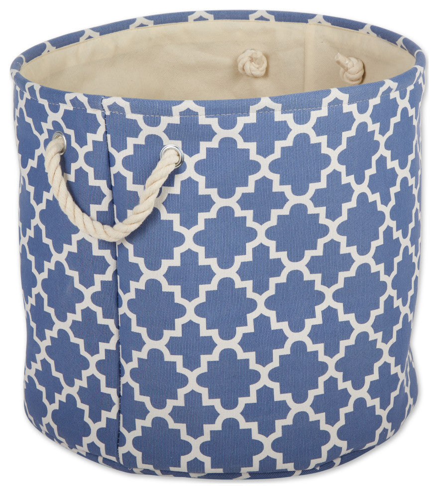 DII Polyester Bin Lattice French Blue Round Large