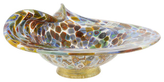 GlassOfVenice Murano Glass Millefiori Gold Centerpiece Bowl
