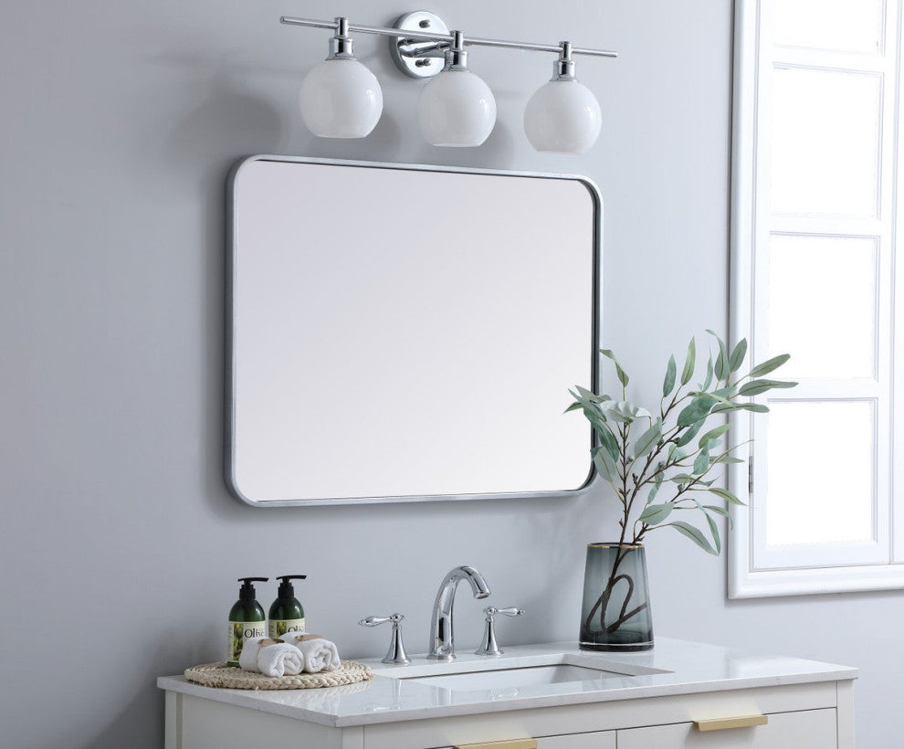 Elegant Decor MR802432S Soft Corner Metal Rectangular Mirror, 24"x32"
