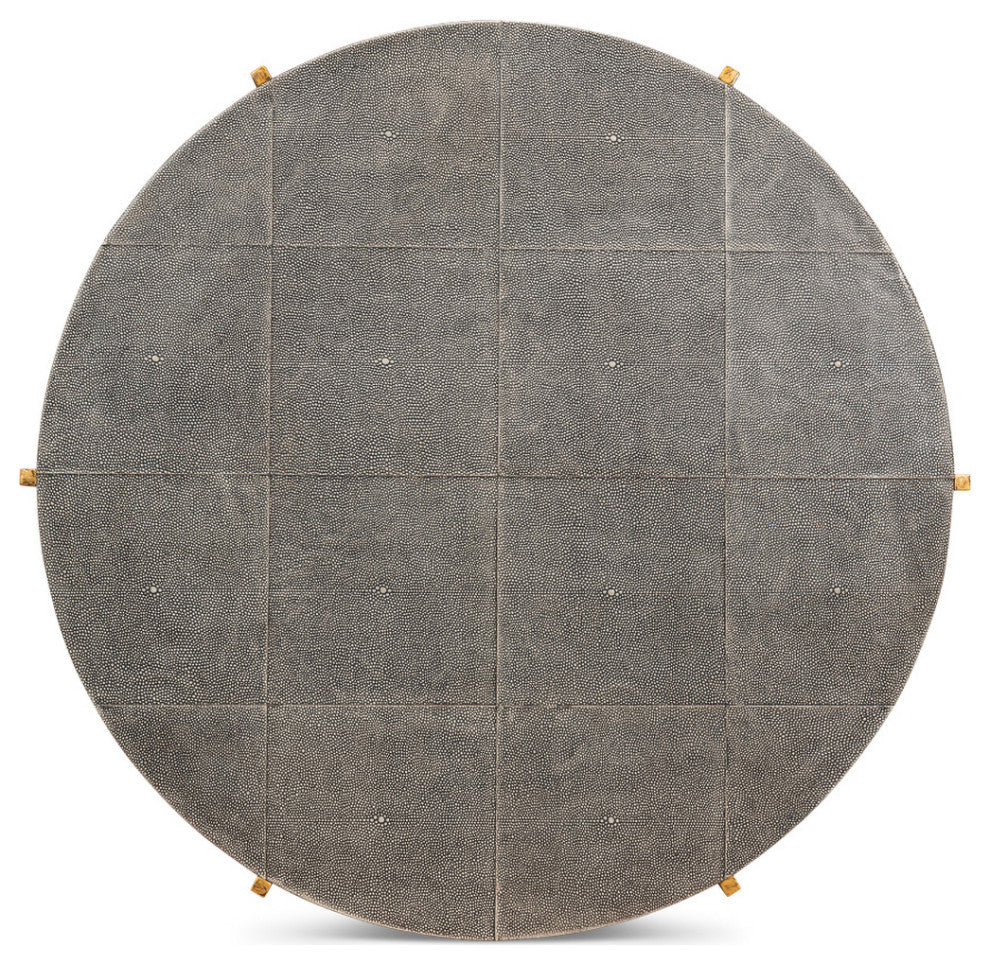 Mid Century Round Leather Cocktail Table