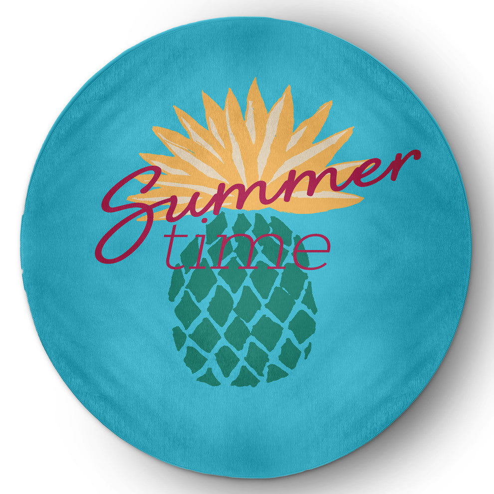 Summer Time Pineapple Tropical Chenille Area Rug