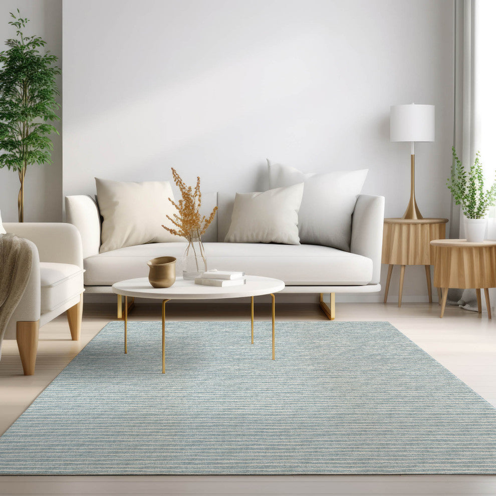Indoor/Outdoor Laidley LA1 Sky Blue Machine Washable 5' x 7'6" Rug