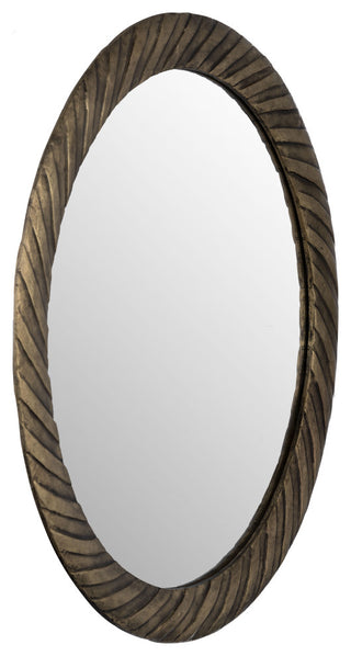 Metal, 29", Hurricane Pttrn Mirror, Bronze