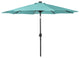WestinTrends 9Ft Outdoor Patio Solar Powered LED Light Market Table Umbrella, Turquoise
