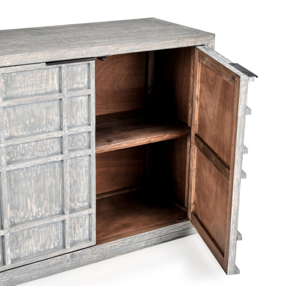 Kosas Home Chandler 86" Reclaimed Pine Wood Antique Blue Sideboard