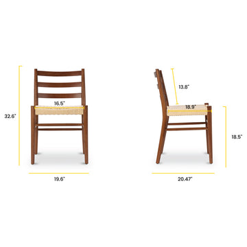 Poly and Bark Ray Dining Chair, Set of 2, Walnut