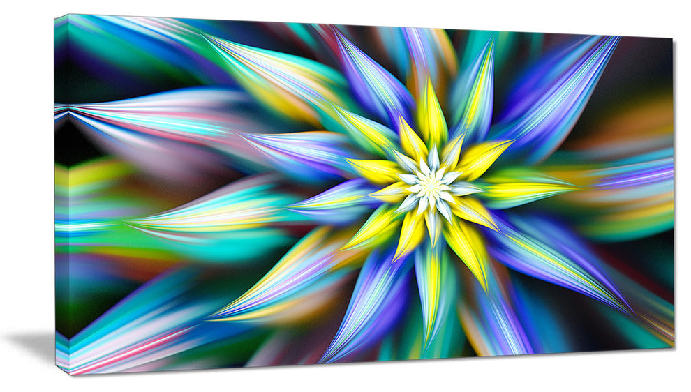 Dancing Multi Color Flower Petals, Floral Canvas Art Print, 40x20