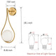 Modern Globe Wall Sconce Bath Vanity Wall Light Fixture Brass Finish, 2-Pack