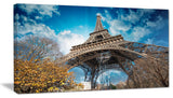 "Paris Eiffel Tower and Blue Paris Sky View" Cityscape Art, 32"x16"