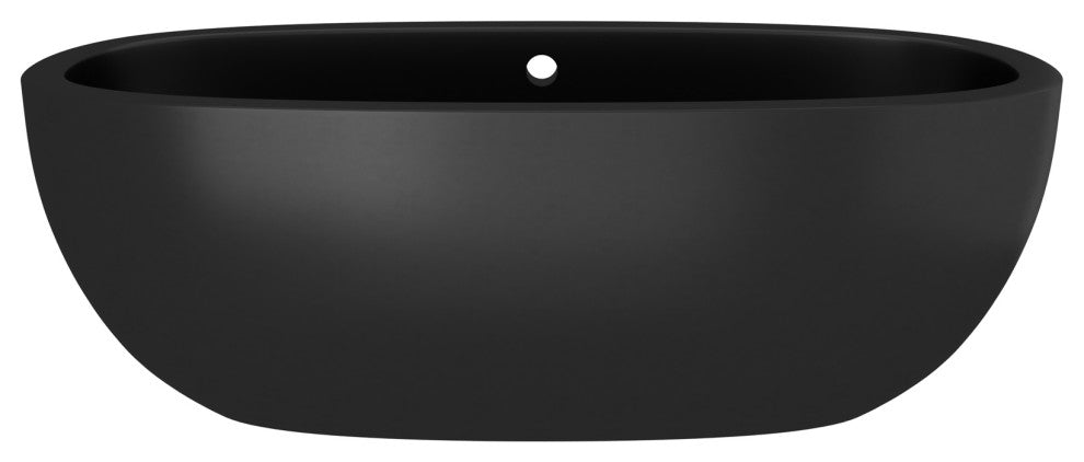 Avalon NativeStone Freestanding Soaking Tub, Charcoal, 72"
