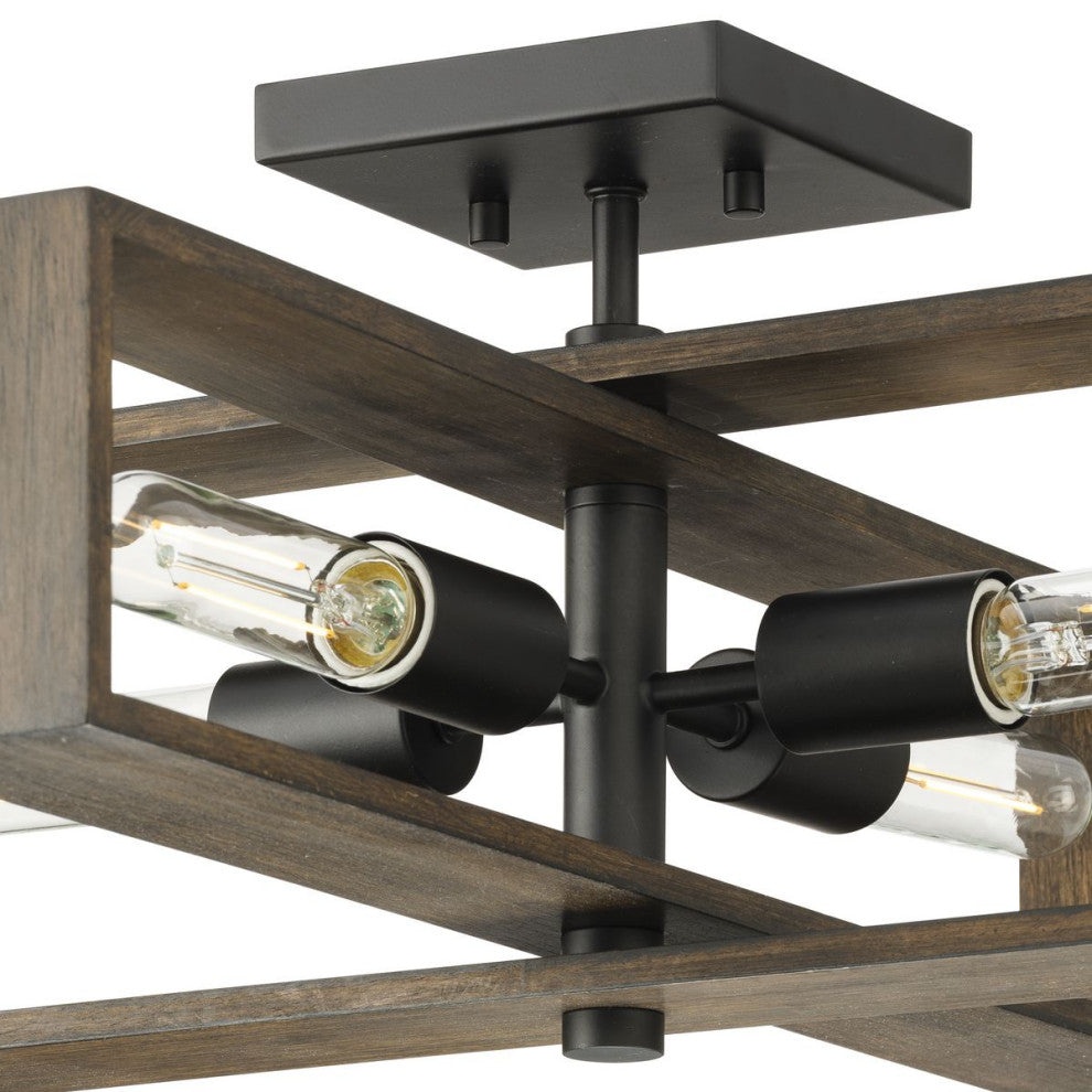 Boundary Collection 24" 4-Lt Semi-Flush Mount Light, Matte Black