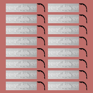 Cornice White Urethane Sidartha Ornate Design 16 Pieces Totaling 1250" Length