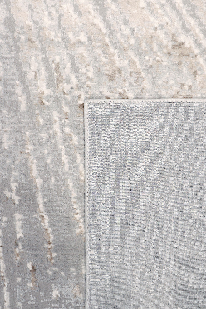 Starburst Power-Loomed White/Grey Area Rug, 9' X 12'